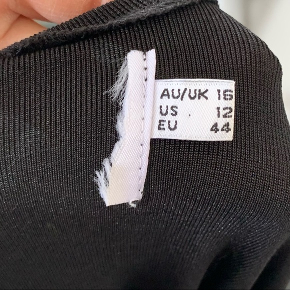 Princess Polly Celine Black Long Puff Sleeve Cut out Tie Neck Mini Dress - Picture 9 of 10